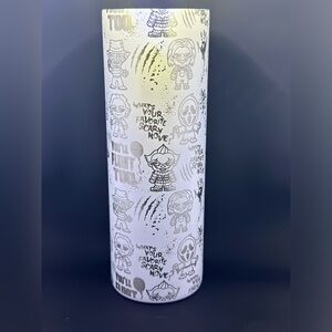 Horror themed glow in the dark tumbler.